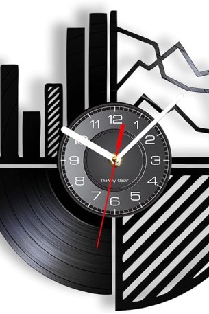 Record Serisi Şehir Tasarımlı Mdf Duvar Saati