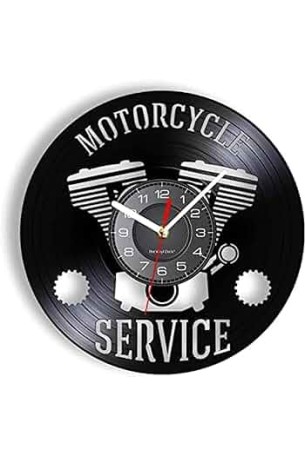 Record Serisi Motor Tasarımlı Mdf Duvar Saati